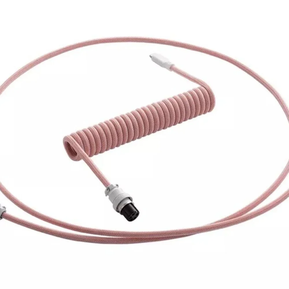 CableMod Pro Coiled Keyboard Cable Orangesicle, USB A to USB Type C, 150cm Mesh